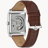 Bulova Gents Automatic Steel Watch with Brown Leather