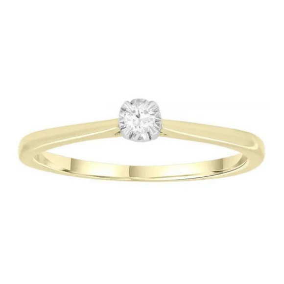 9ct Yellow Gold Diamond Solitaire Ring
