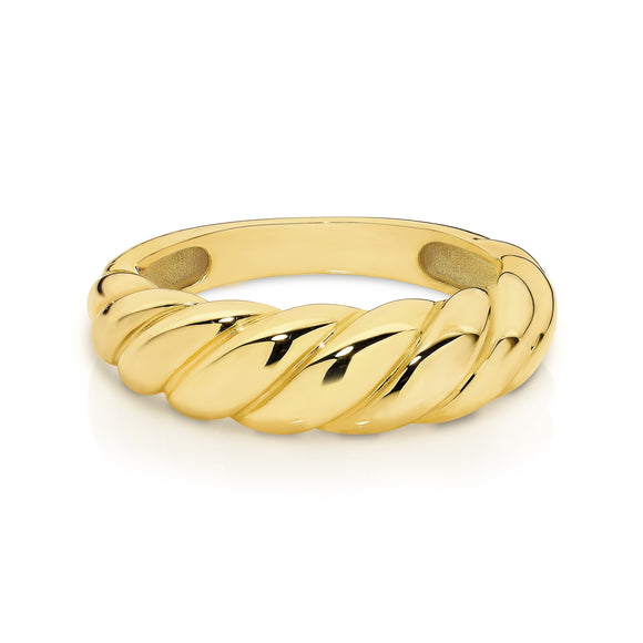 9ct Yellow Gold Twisted Dome Ring