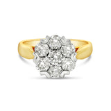 18ct gold Diamond Cluster Ring. One Carat of Diamonds