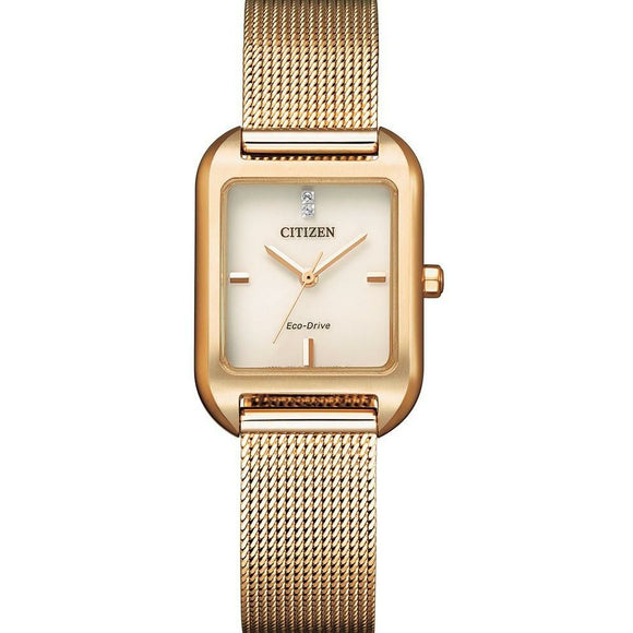 Citizen Eco-Drive Ladies Rose Gold Watch with Diamonds