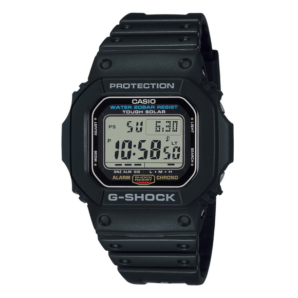 A Black Solar powered G-Shock watch. 