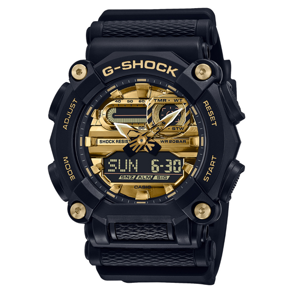 A Casio G-Shock Ana-Digi Black & Gold Duo Watch. 
