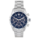 JAG Alain Silver Watch with Navy and Rose Dial