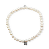 La Pierre White Freshwater Pearl Stretchy Bracelet