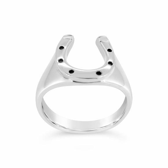 Silver Horseshoe Ring size Q