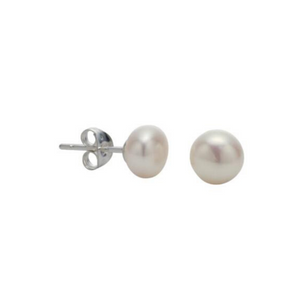 Sterling Silver 11mm Freshwater Pearl Stud Earrings