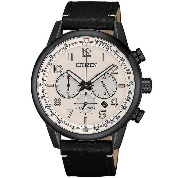 Citizen Gents Eco-Drive Chronograph Watch with Leather Band