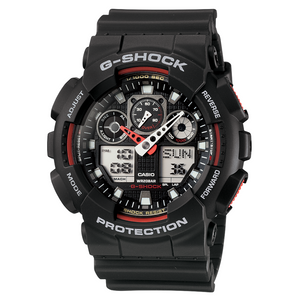 Casio G-Shock Black Duo Watch with Red