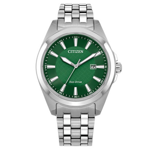 Mens Eco-Drive Steel Green Dial Watch